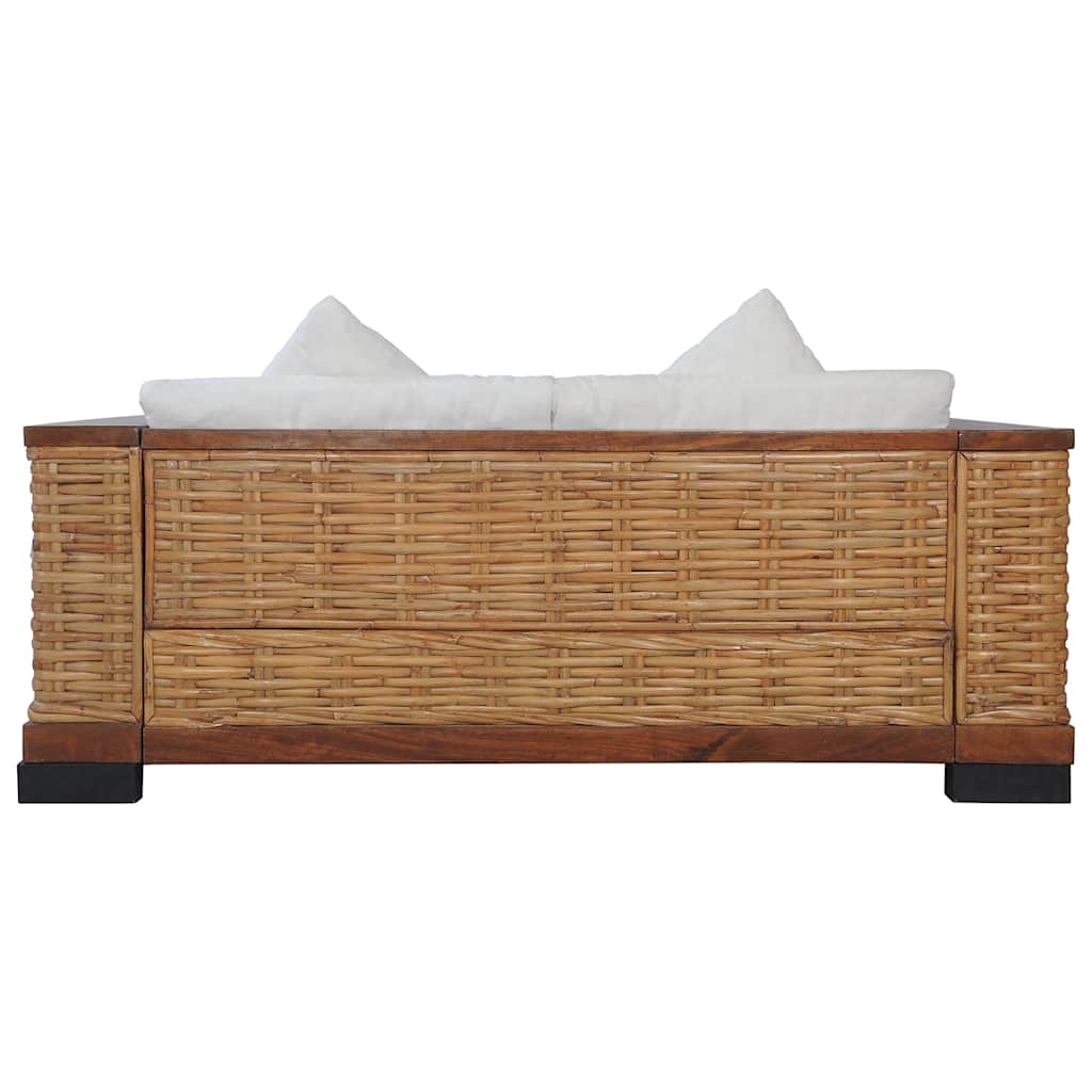 Set canapele cu perne, 3 piese, maro, ratan natural GartenMobel Dekor