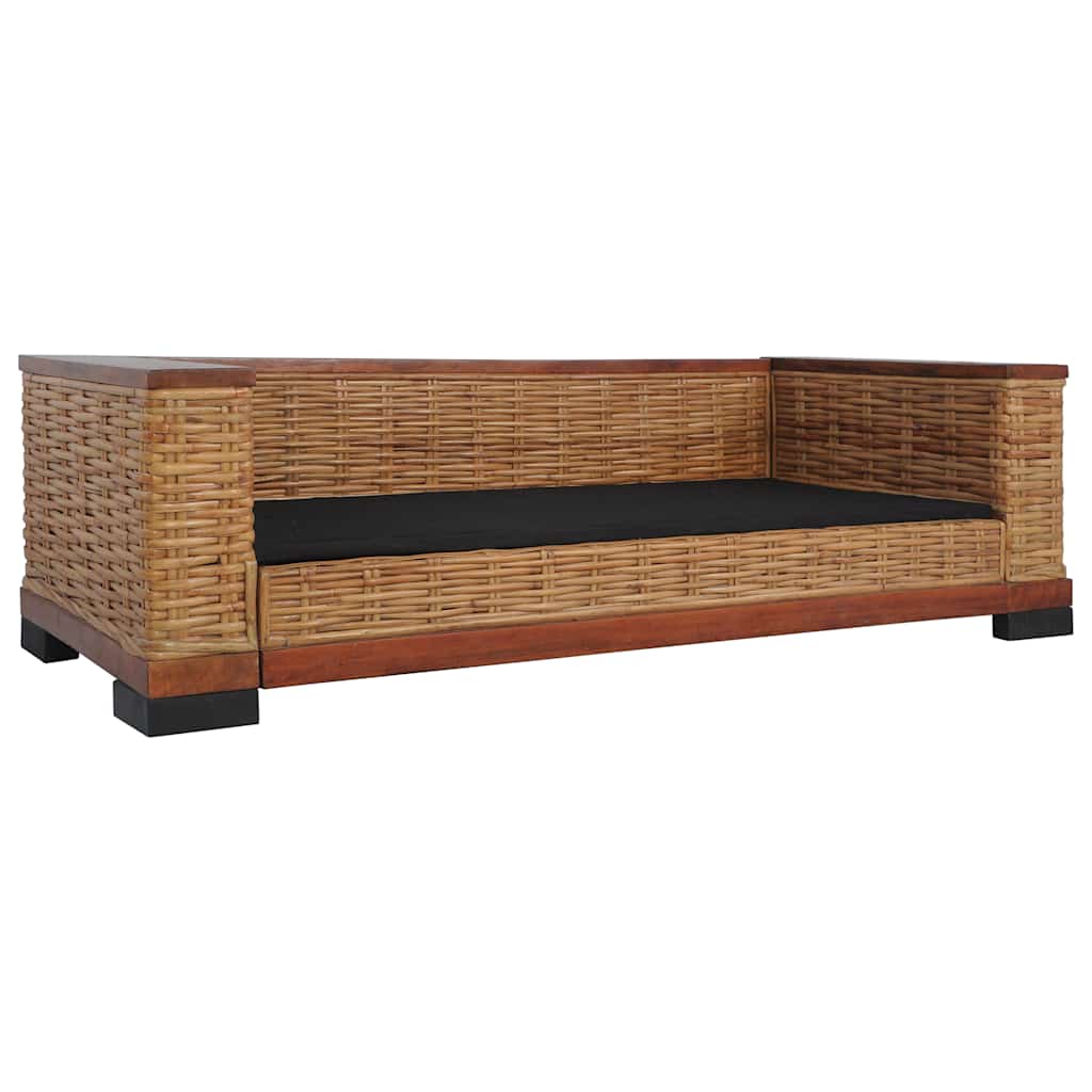 Set de canapele cu perne, 2 piese, maro, ratan natural GartenMobel Dekor