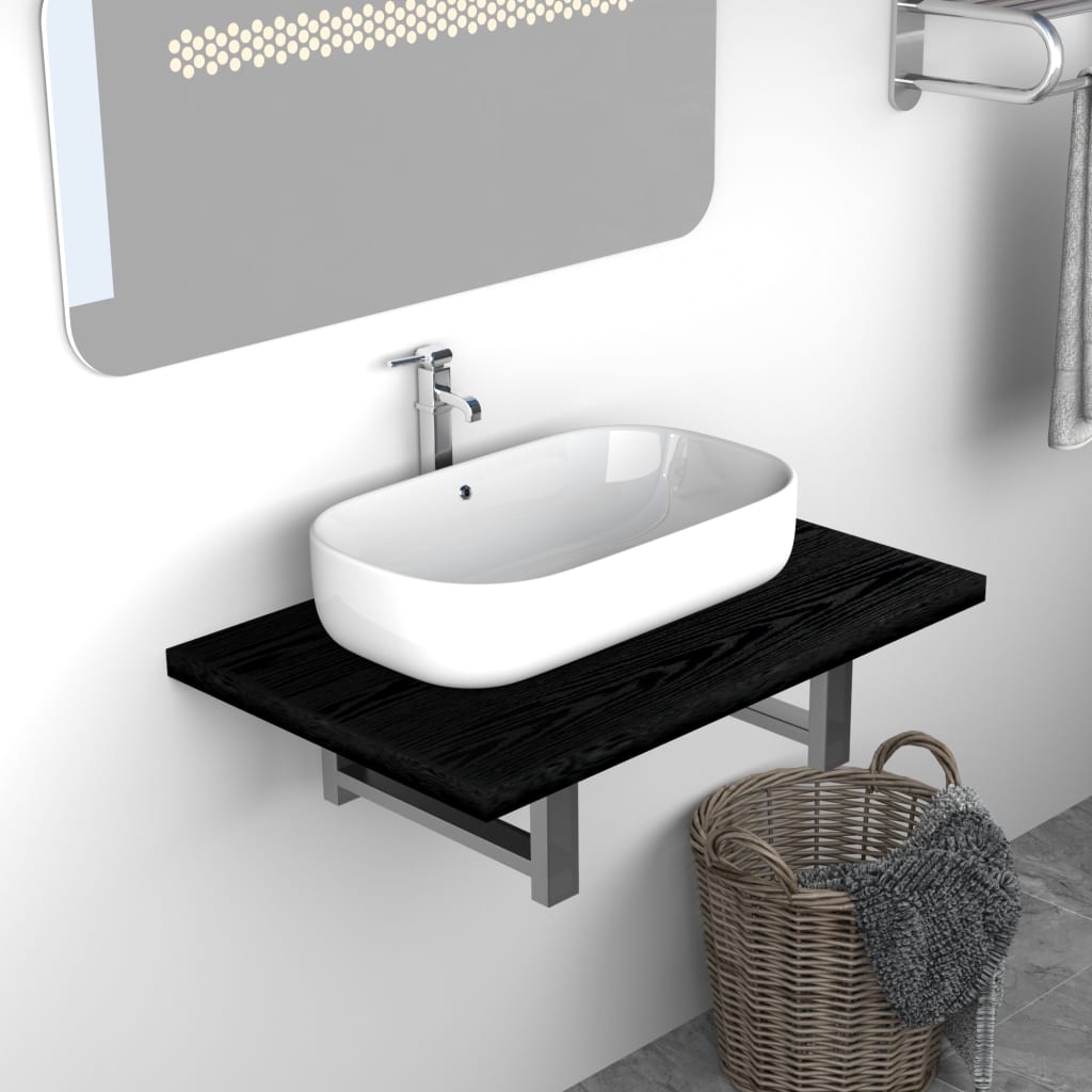 Mobilier de baie, negru, 60 x 40 x 16,3 cm GartenMobel Dekor