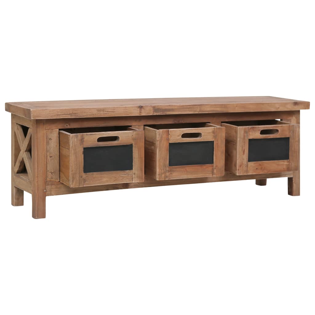 Comodă TV cu 3 sertare, 120 x 30 x 40 cm, lemn masiv de mahon GartenMobel Dekor