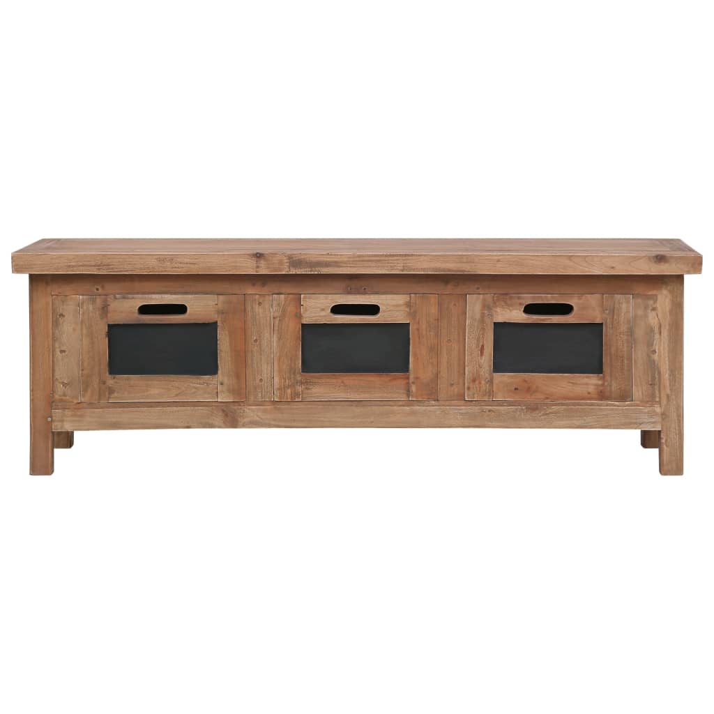 Comodă TV cu 3 sertare, 120 x 30 x 40 cm, lemn masiv de mahon GartenMobel Dekor