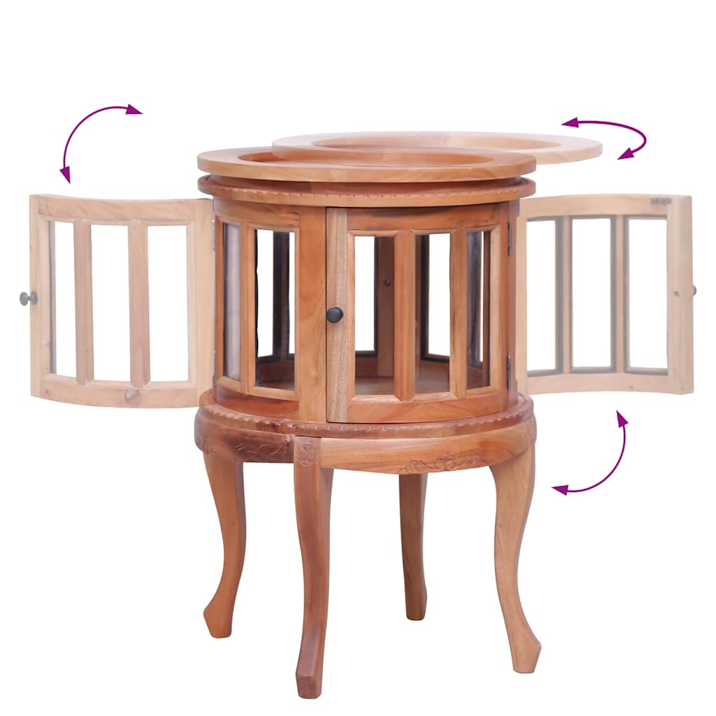 Dulap cu vitrină, natural, 50x50x76 cm, lemn masiv de mahon GartenMobel Dekor