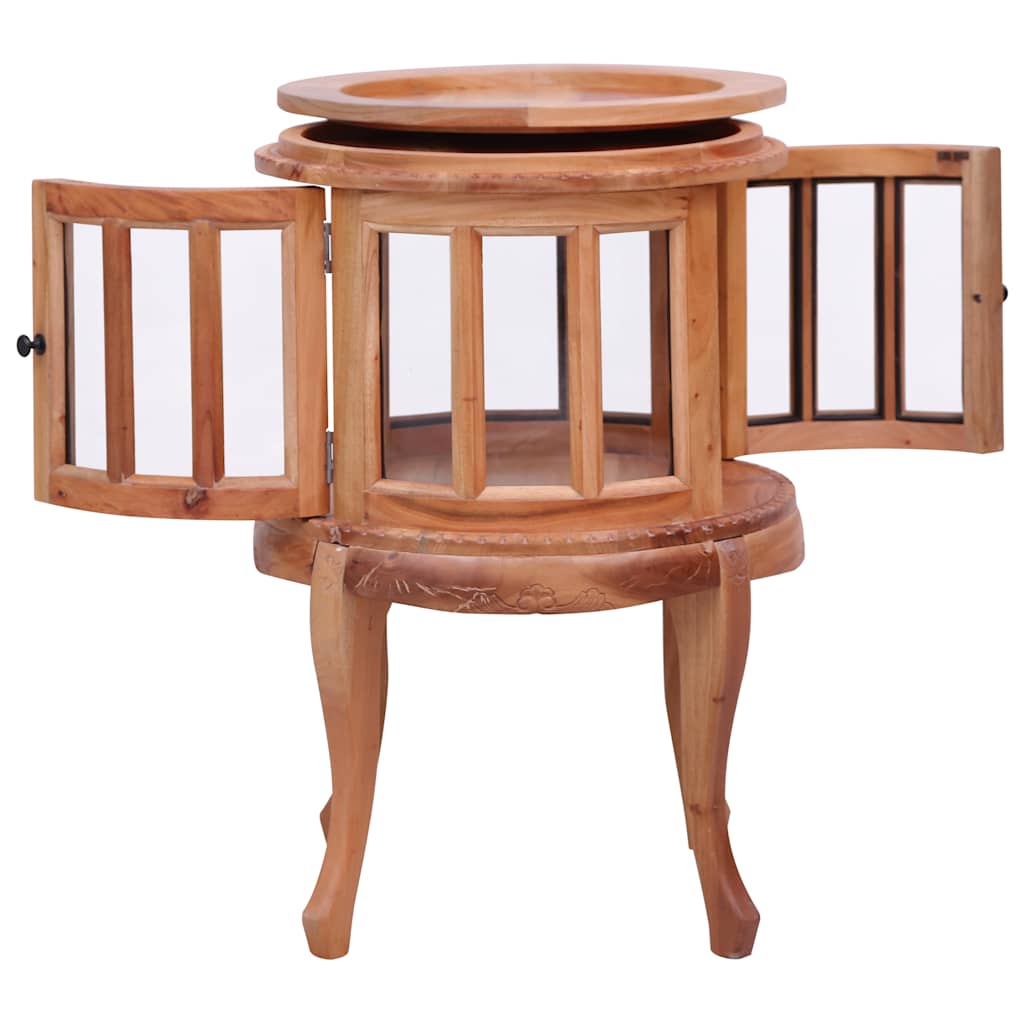 Dulap cu vitrină, natural, 50x50x76 cm, lemn masiv de mahon GartenMobel Dekor