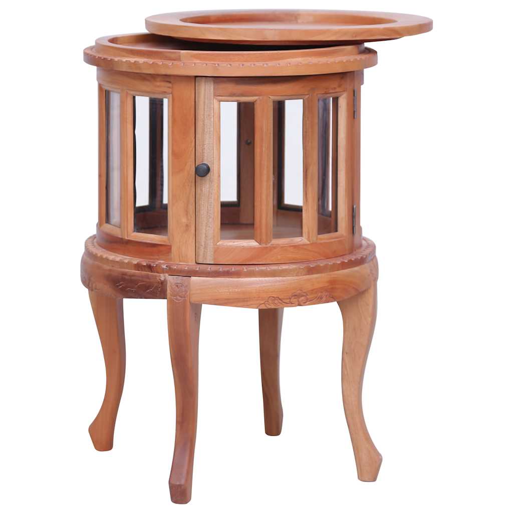 Dulap cu vitrină, natural, 50x50x76 cm, lemn masiv de mahon GartenMobel Dekor