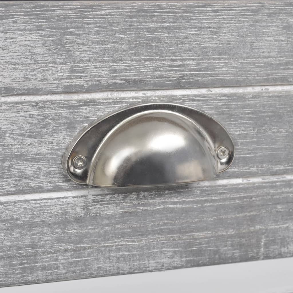 Noptieră, gri și alb, 38x28x45 cm, lemn de paulownia  GartenMobel Dekor