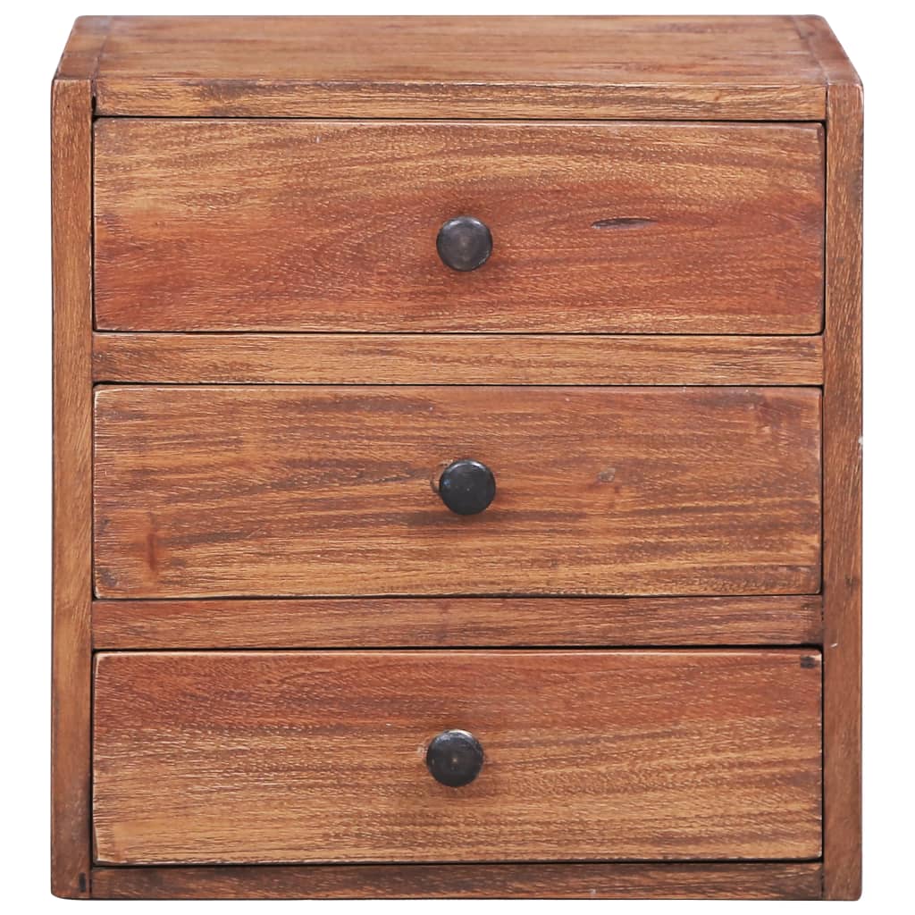 Noptieră cu 3 sertare, 35x25x35 cm, lemn masiv de mahon GartenMobel Dekor