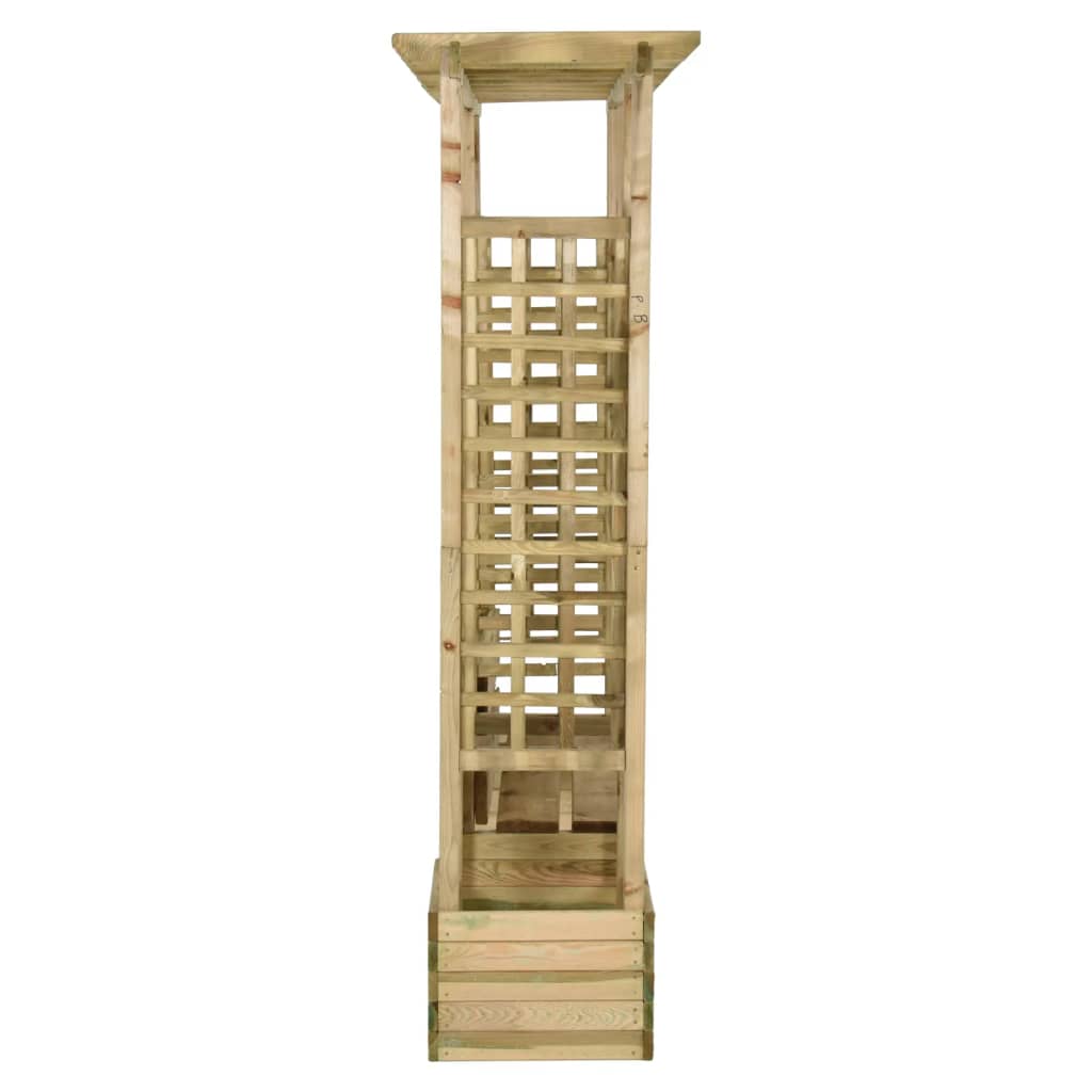 Pergolă de grădină cu bancă și jardinieră lemn masiv pin tratat GartenMobel Dekor