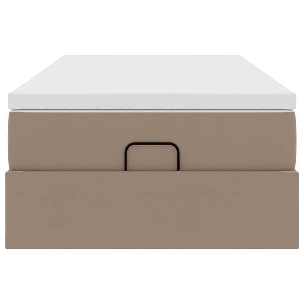 Cadru de pat otoman cu saltea Cappucino piele artificială GartenMobel Dekor