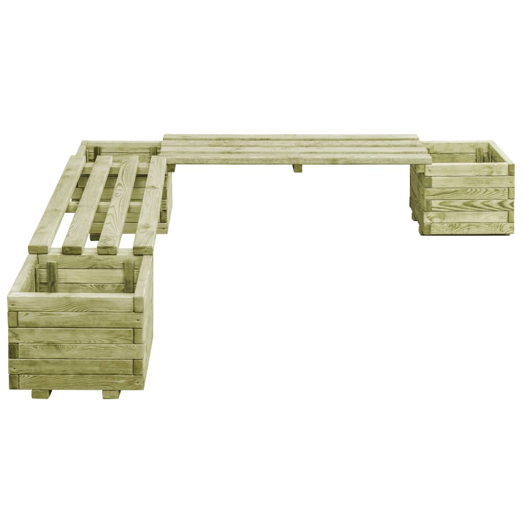 Bancă de grădină cu jardiniere, lemn de pin tratat  GartenMobel Dekor
