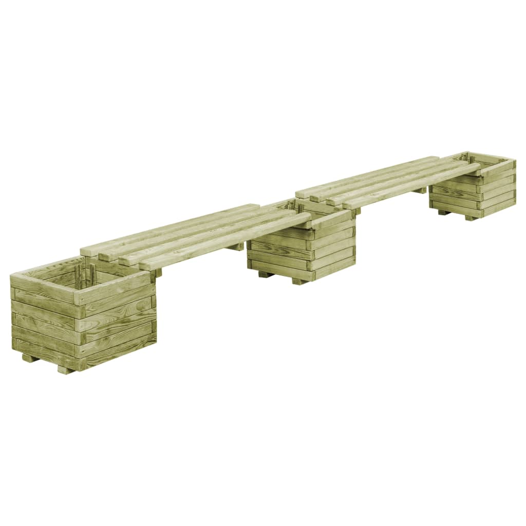 Bancă de grădină cu jardiniere, lemn de pin tratat  GartenMobel Dekor