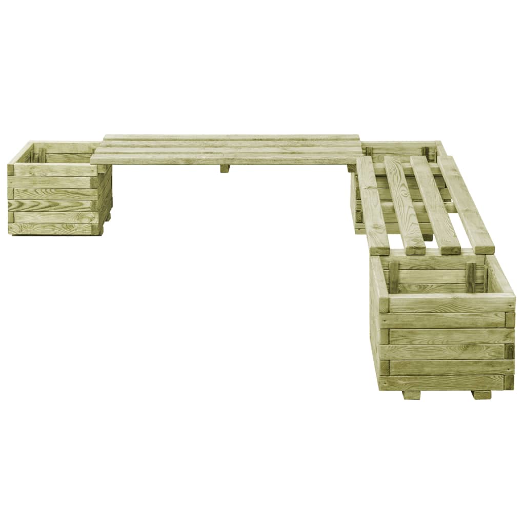Bancă de grădină cu jardiniere, lemn de pin tratat  GartenMobel Dekor