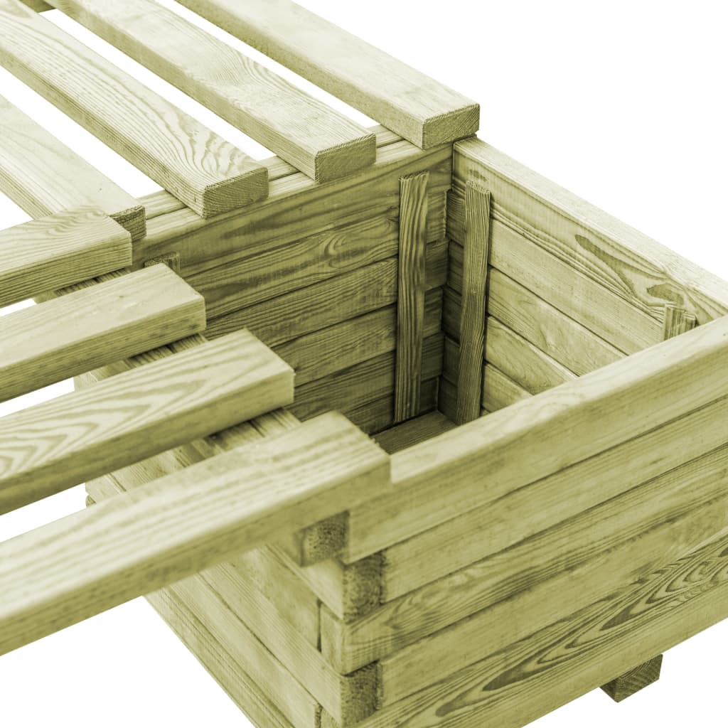 Bancă de grădină cu jardiniere, lemn de pin tratat  GartenMobel Dekor