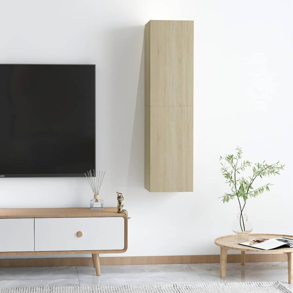 Comode TV, 2 buc., stejar Sonoma, 30,5x30x60 cm, lemn prelucrat GartenMobel Dekor
