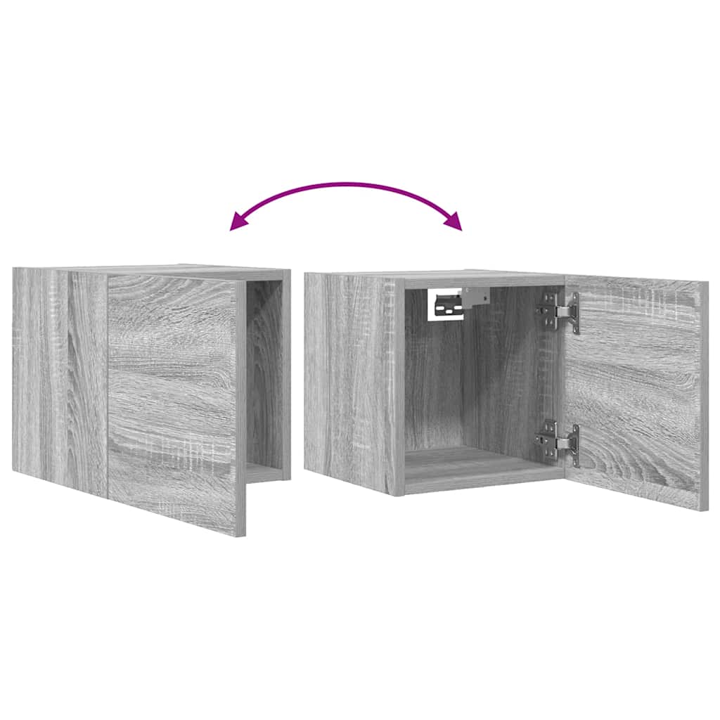 Dulap TV montaj pe perete, 2 buc., sonoma gri, 30,5x30x30 cm GartenMobel Dekor