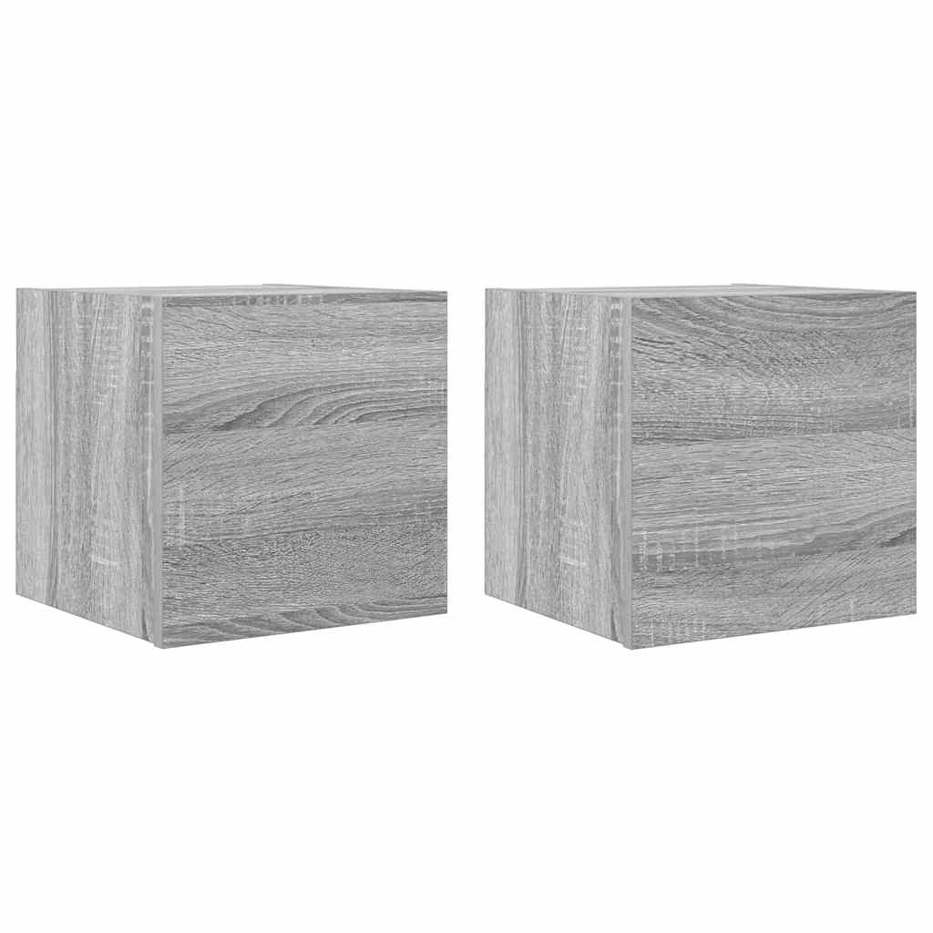 Dulap TV montaj pe perete, 2 buc., sonoma gri, 30,5x30x30 cm GartenMobel Dekor