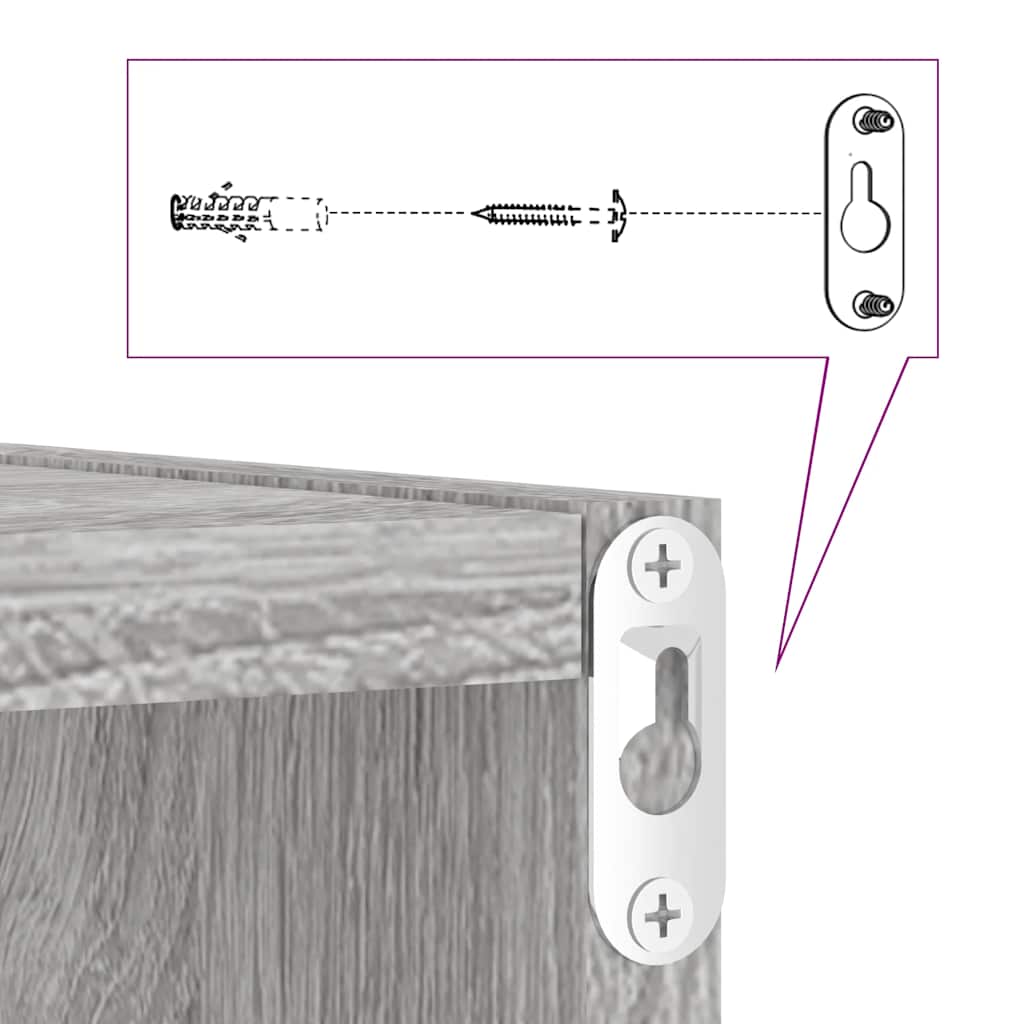 Rafturi cuburi de perete 2 buc Gri Sonoma 30x15x30 cm GartenMobel Dekor