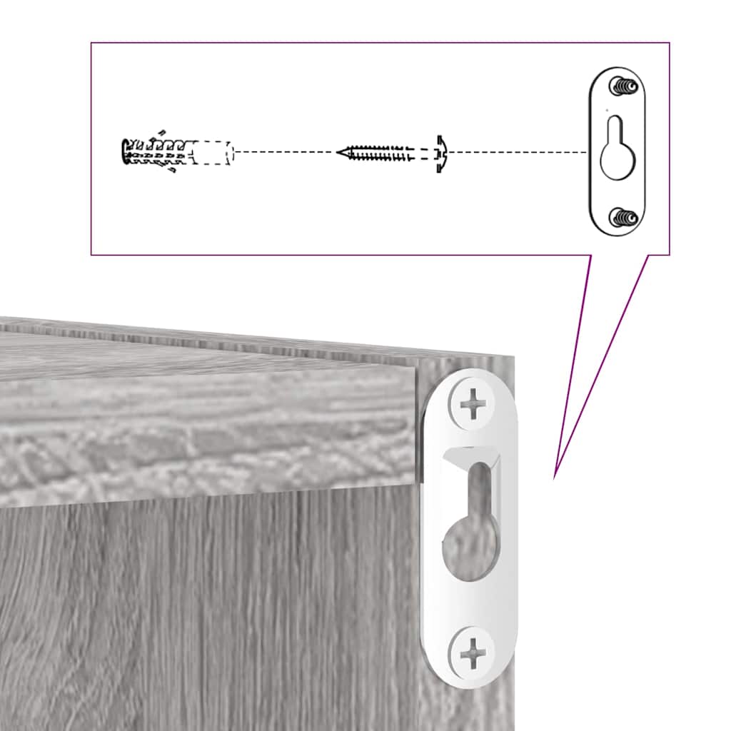 Șemele de perete 2 pcs Gri 26 x 15 x 26 cm Lemn compozit GartenMobel Dekor