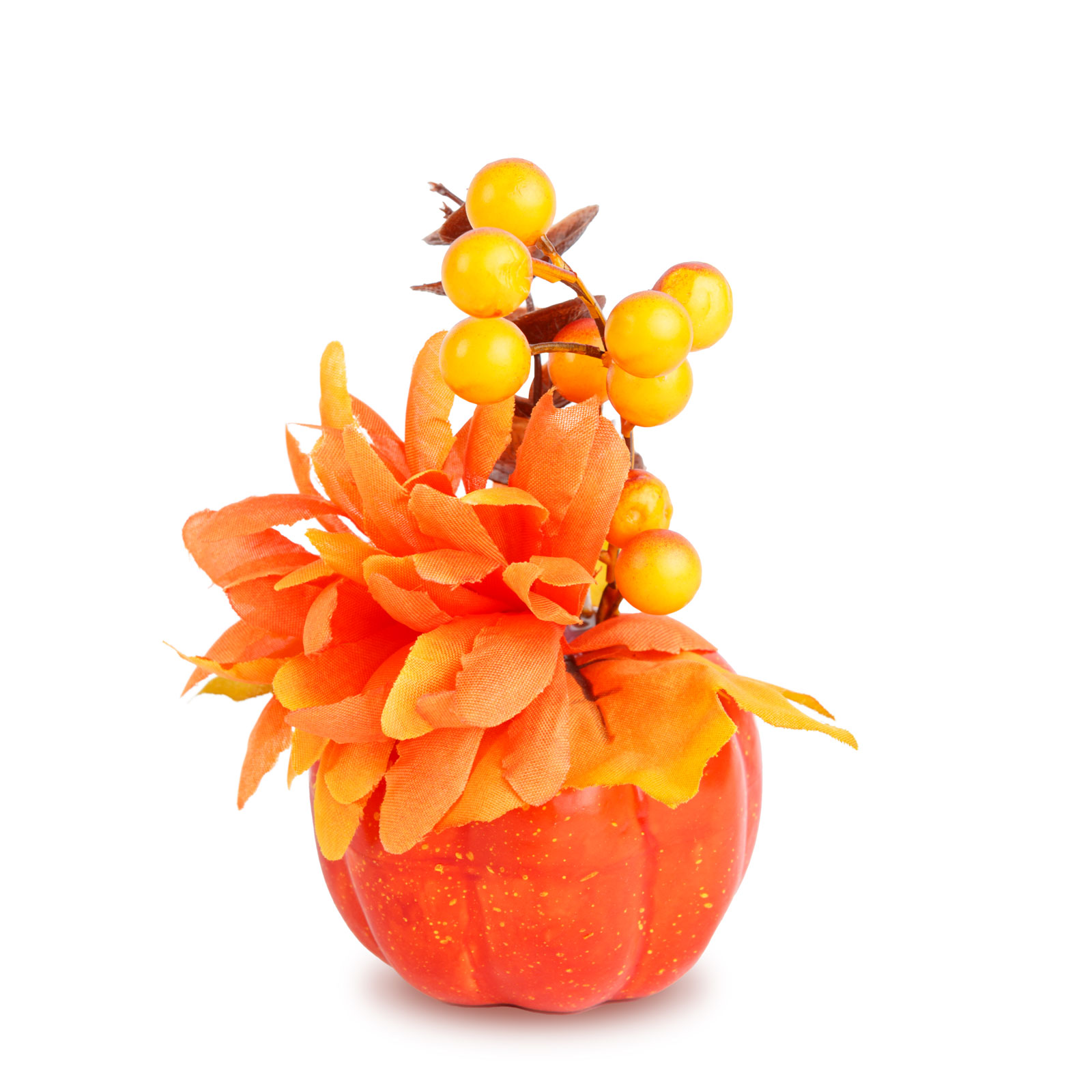 Dovleac decorativ de toamnă cu flori și bobițe – 8 x 10 cm – 4 modele Best CarHome