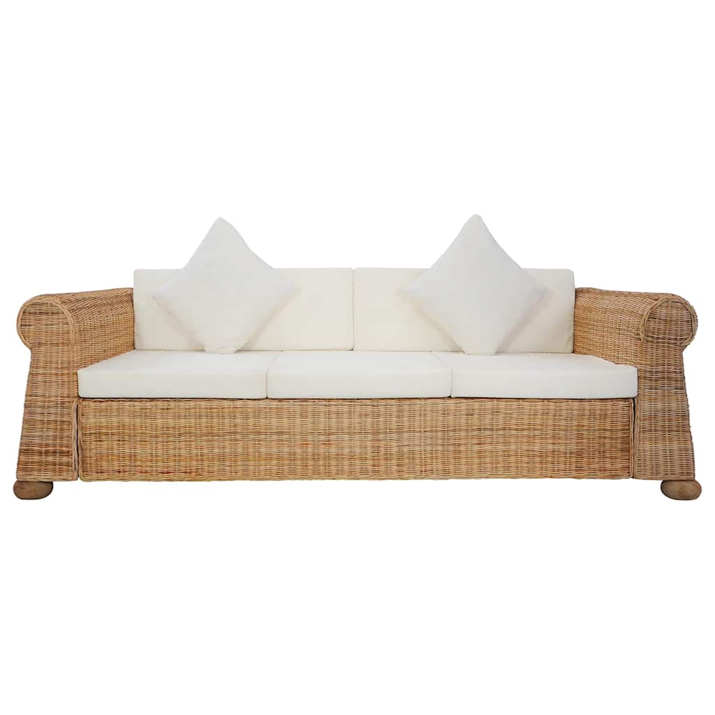 Set de canapele cu perne, 2 piese, natural, ratan GartenMobel Dekor