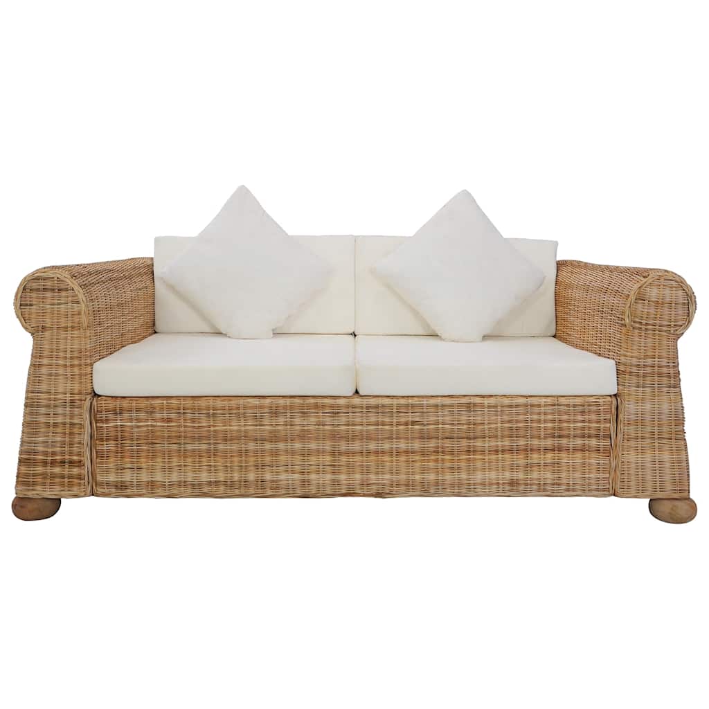 Set de canapele cu perne, 3 piese, natural, ratan GartenMobel Dekor