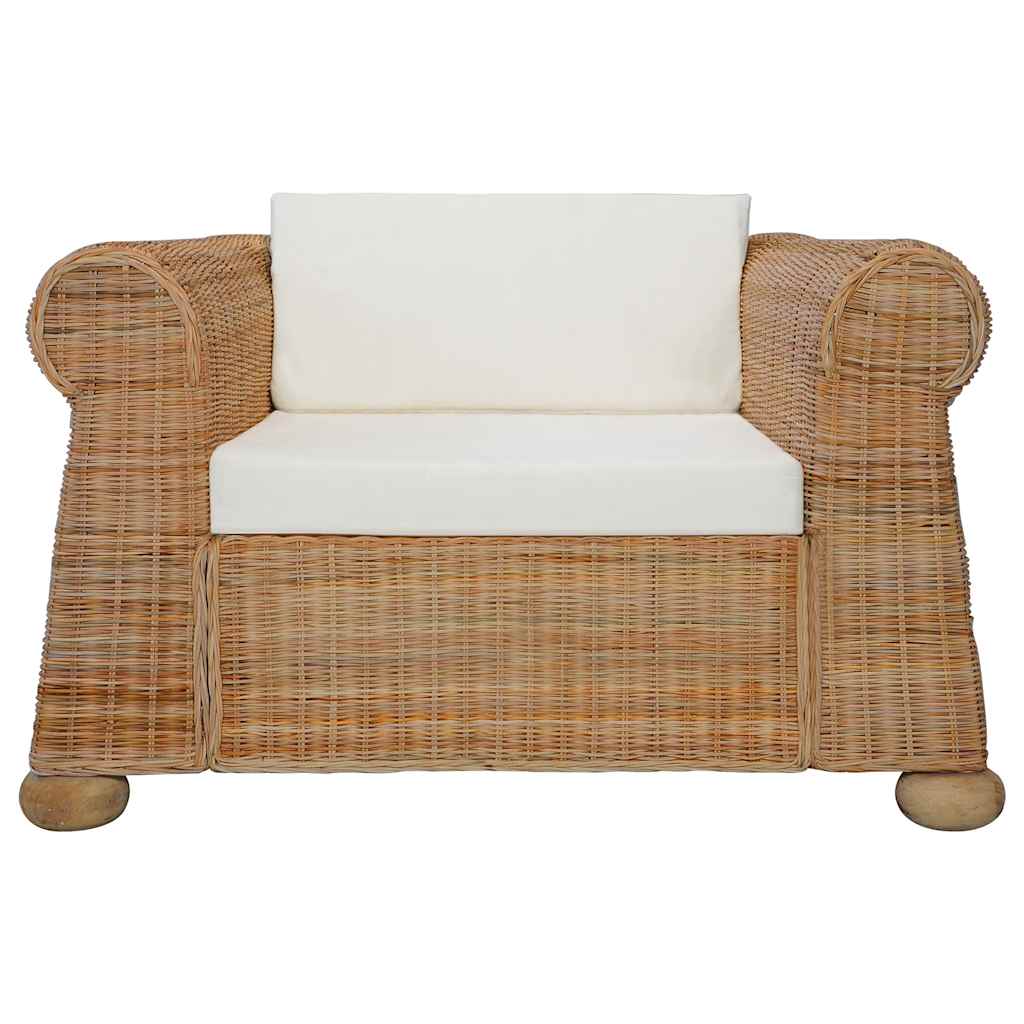 Set de canapele cu perne, 3 piese, natural, ratan GartenMobel Dekor