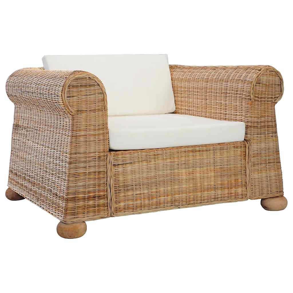 Set de canapele cu perne, 3 piese, natural, ratan GartenMobel Dekor