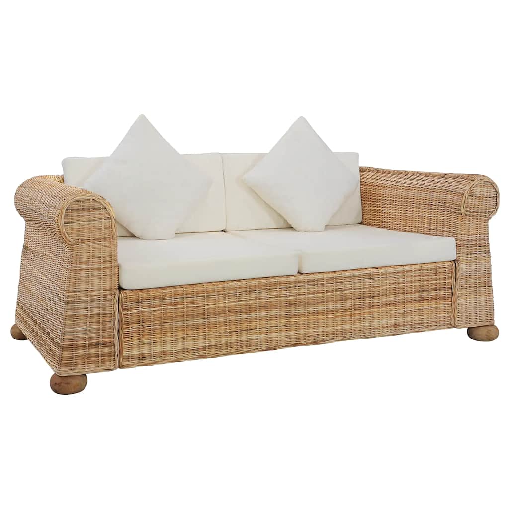 Set de canapele cu perne, 3 piese, natural, ratan GartenMobel Dekor