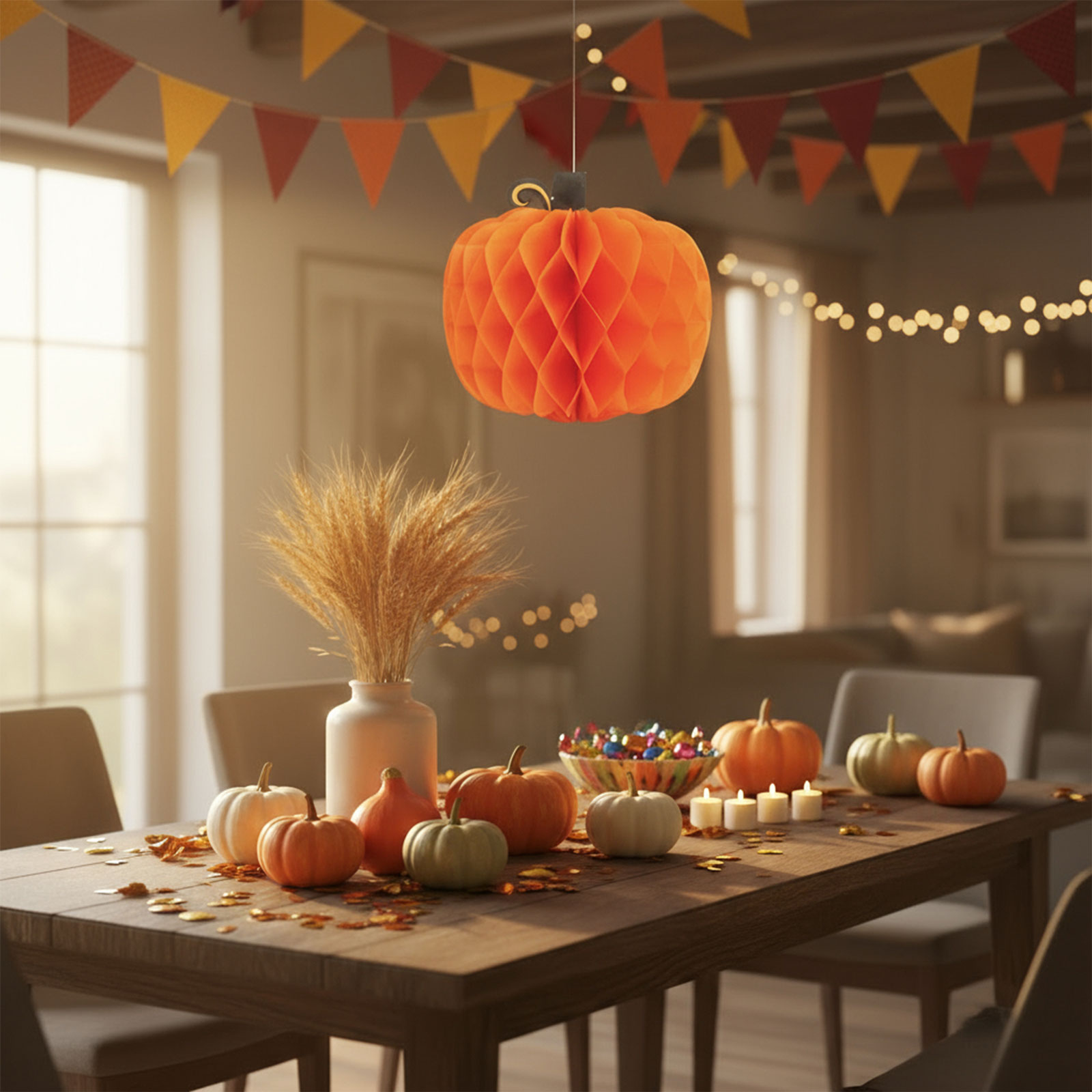 Decorațiune de toamnă – lampion dovleac – din hârtie – 30 cm Best CarHome