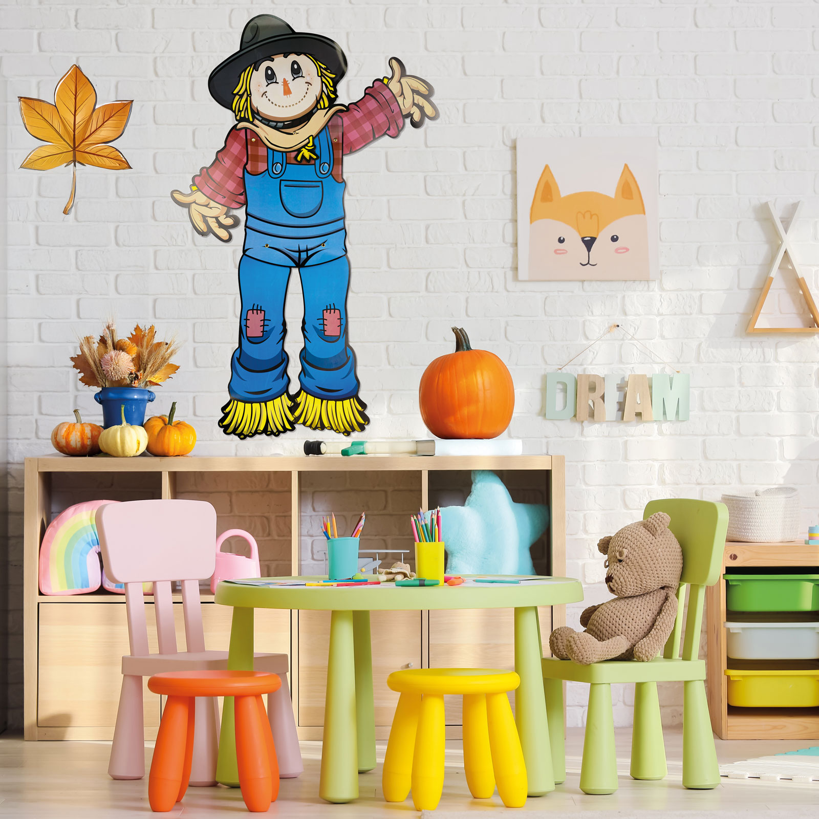 Decorațiune de toamnă – sperietoare cu membre mobile – din hârtie – 91,4 cm Best CarHome