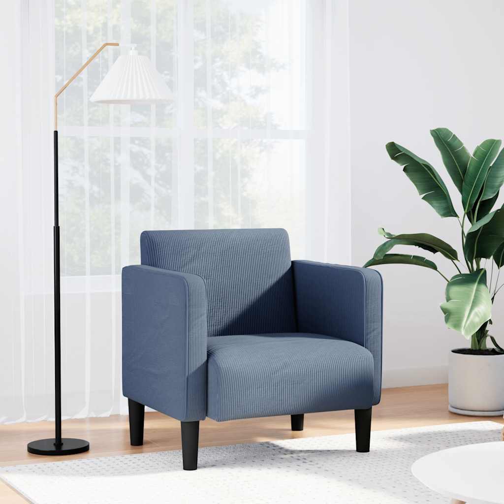 Canapea Scaun cu cotiere, țesătură velur albastru 54 cm GartenMobel Dekor