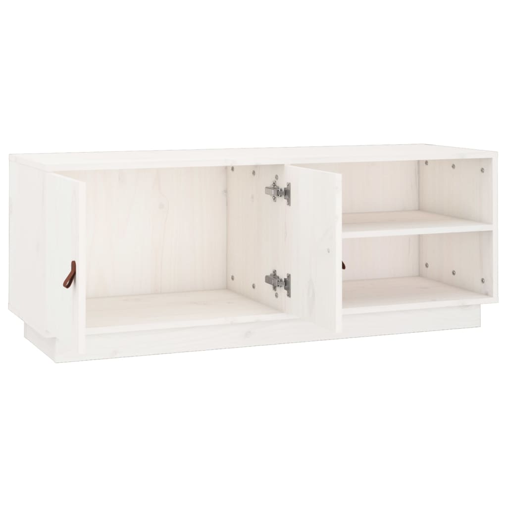 Comodă TV, alb, 105x34x40 cm, lemn masiv de pin GartenMobel Dekor