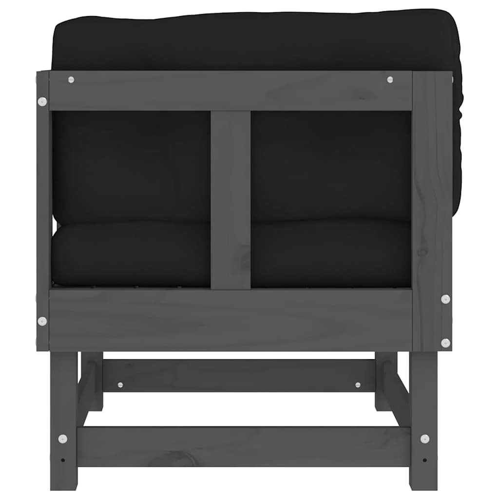 Canapea colțar cu perne, gri, lemn masiv de pin GartenMobel Dekor