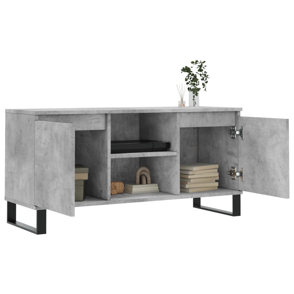 Comodă TV, gri beton, 104x35x50 cm, lemn compozit GartenMobel Dekor