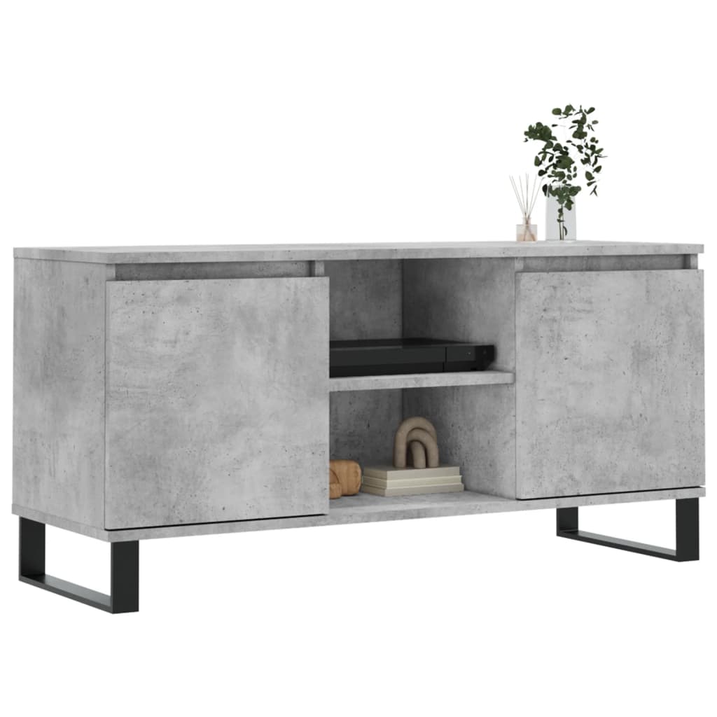 Comodă TV, gri beton, 104x35x50 cm, lemn compozit GartenMobel Dekor