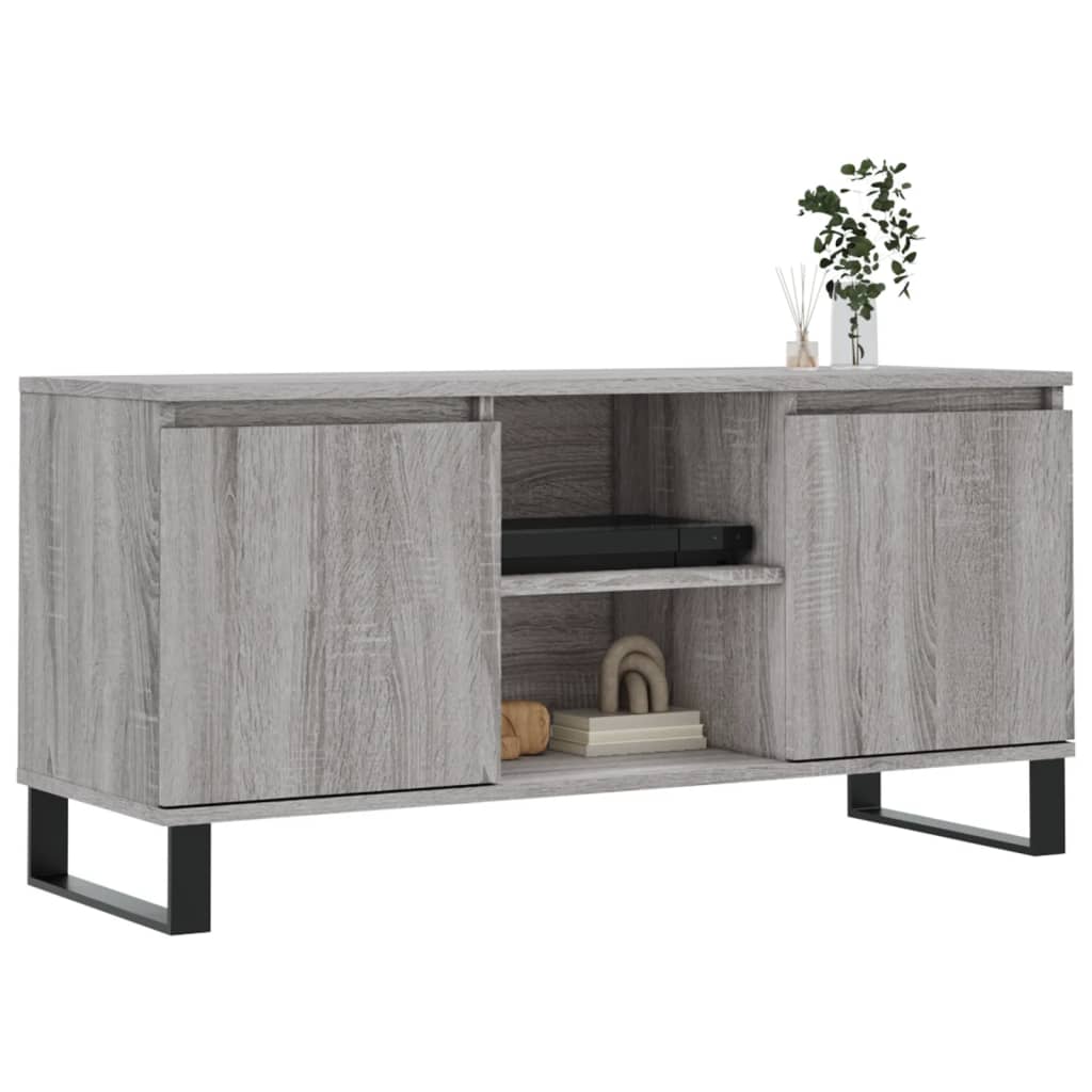 Comodă TV, gri sonoma, 104x35x50 cm, lemn compozit GartenMobel Dekor