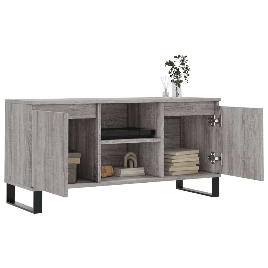Comodă TV, gri sonoma, 104x35x50 cm, lemn compozit GartenMobel Dekor