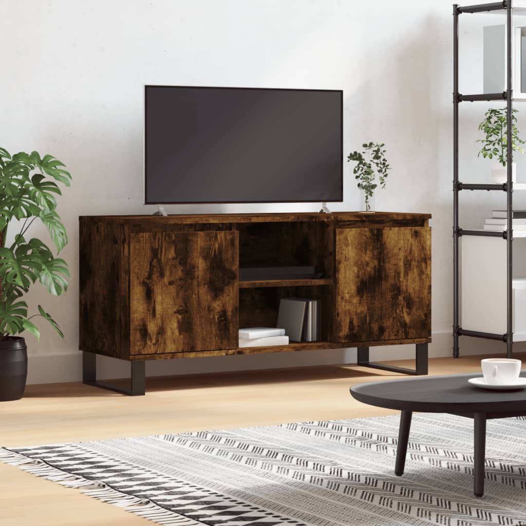 Comodă TV, stejar fumuriu, 104x35x50 cm, lemn compozit GartenMobel Dekor