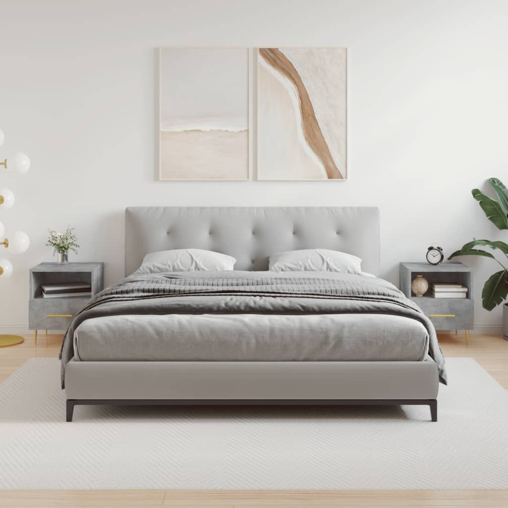 Noptiere, 2 buc., gri beton, 40x35x47,5 cm, lemn compozit GartenMobel Dekor