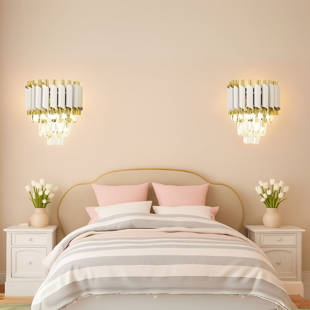 Aplica Candelabru Cristal VERSAILLES Piccolo, 2xE14, Alb ModernLight Concept