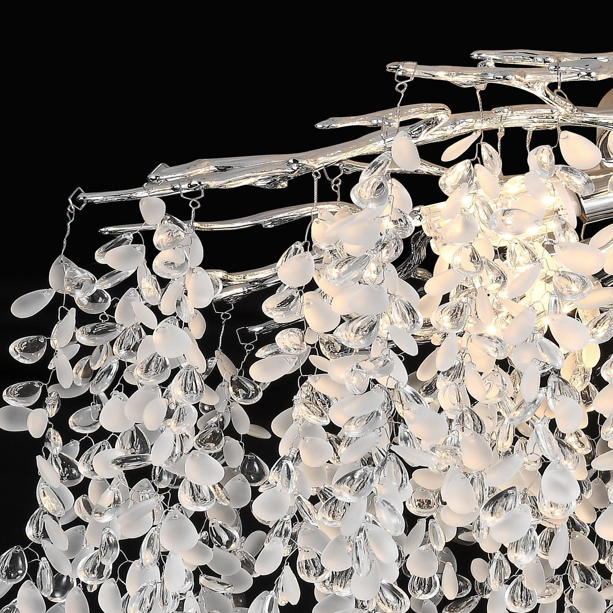 Candelabru Cristal CC8080/D800CH, 9x E14, Diametru 49cm, Crom ModernLight Concept