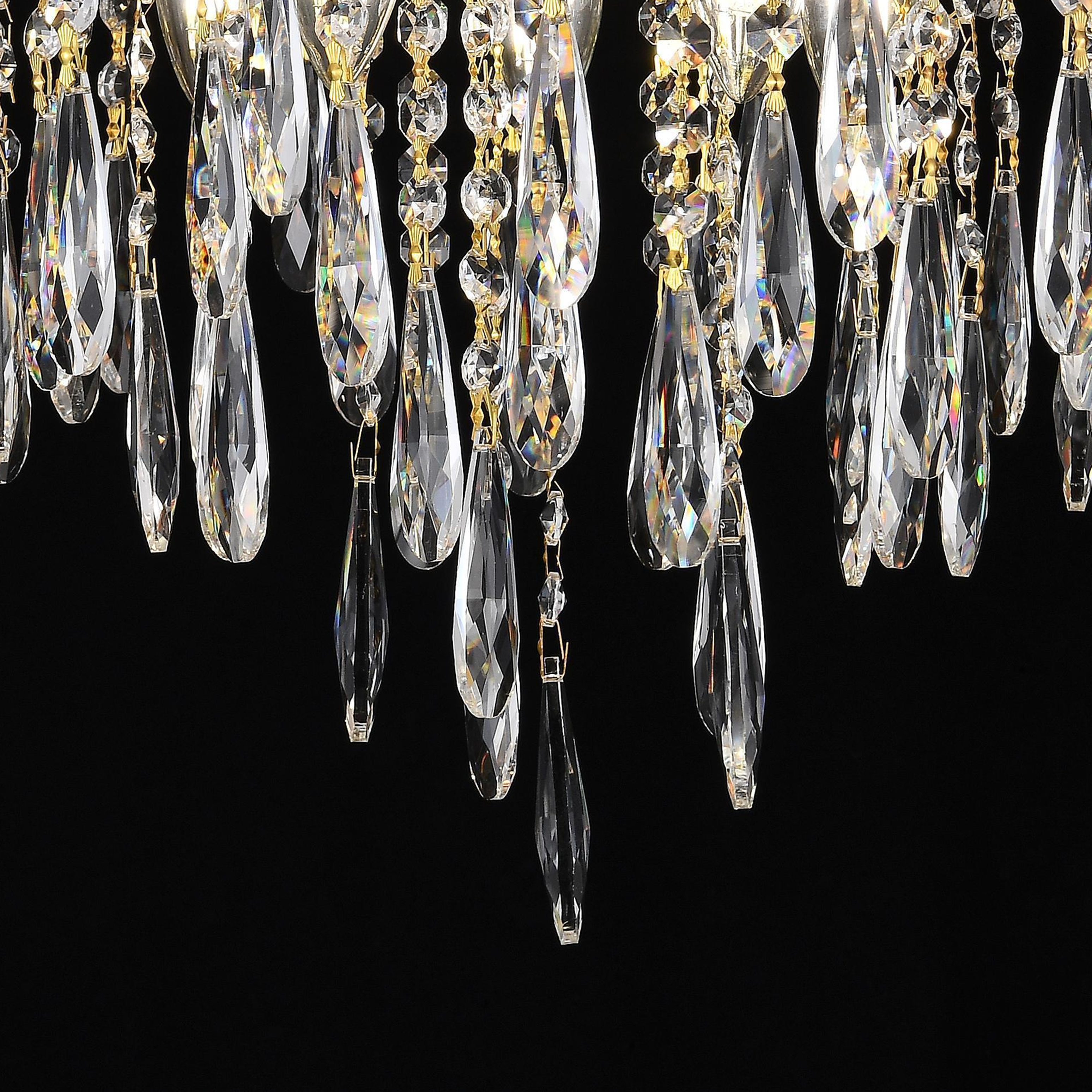 Candelabru Cristal CC9221/5FGD, 5x E14, Diametru 48cm, Auriu Lucios ModernLight Concept