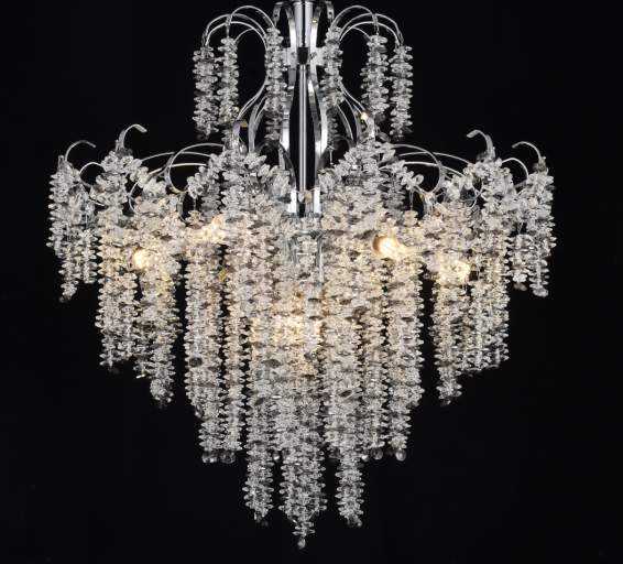 Candelabru Cristal CC9311/5CH, 5x E14, Diametru 49cm, Crom ModernLight Concept