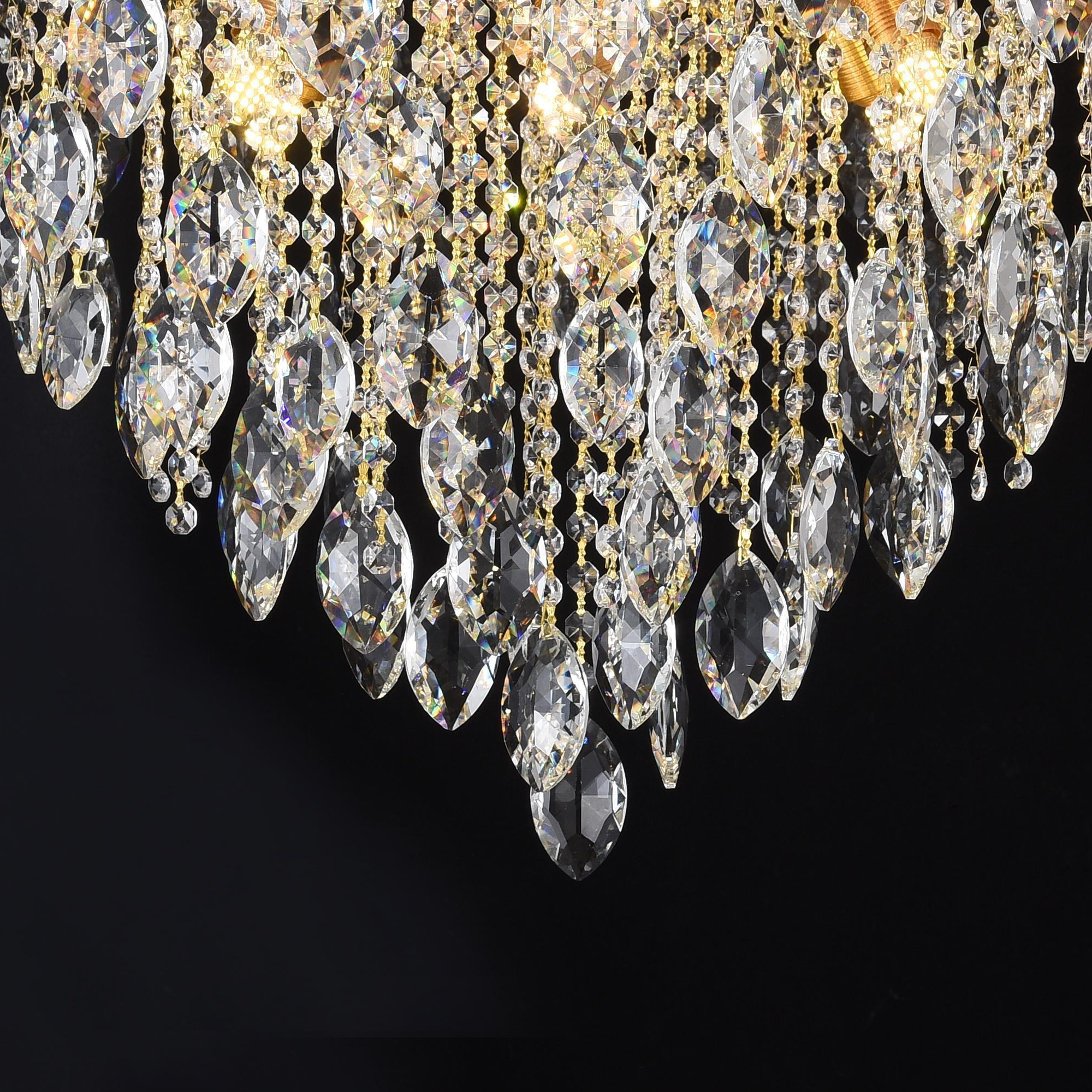 Candelabru Cristal CC9313/12FGD, 12x E14, Diametru 49cm, Auriu ModernLight Concept