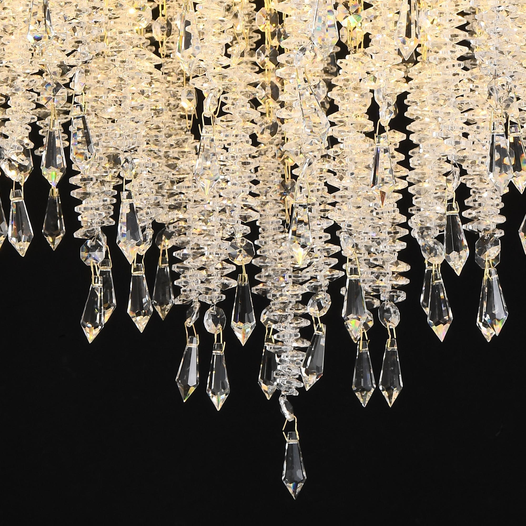Candelabru Cristal CC9323/8FGD, 8x E14, Diametru 60cm, Auriu ModernLight Concept