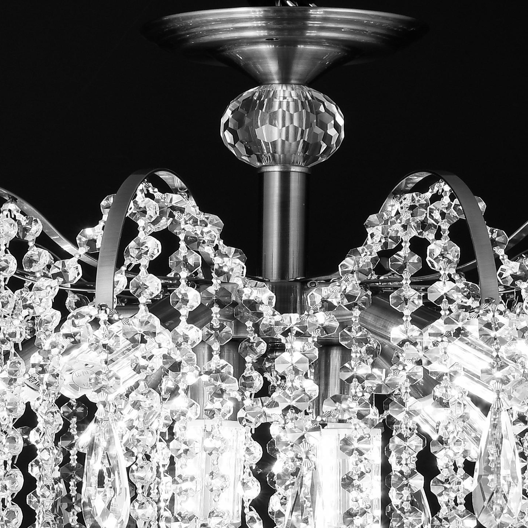 Candelabru Cristal CC9324/5CH, 5x E14, Diametru 49cm, Crom ModernLight Concept