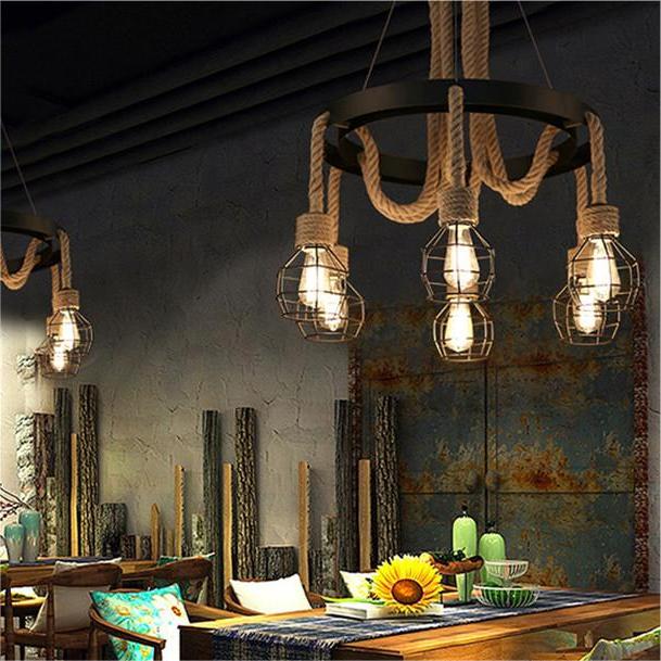Lustra Roata LV580/6BK, 6*E27, Maro, Metal si Sfoara ModernLight Concept