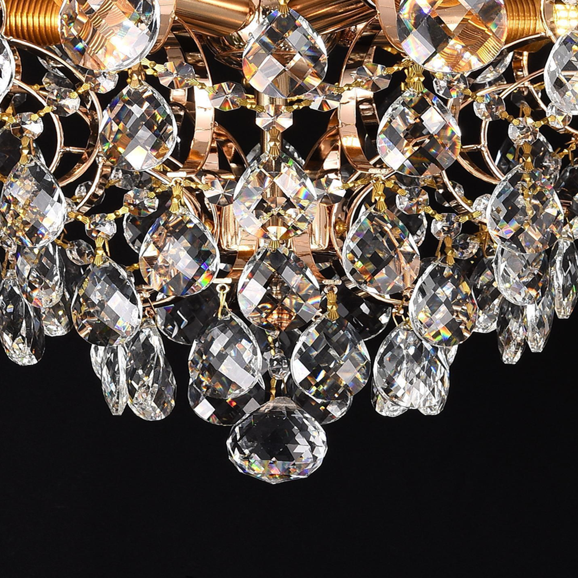 Candelabru Cristal CC9259/5FGD, 5x E14, Diametru 40cm, Auriu Lucios ModernLight Concept