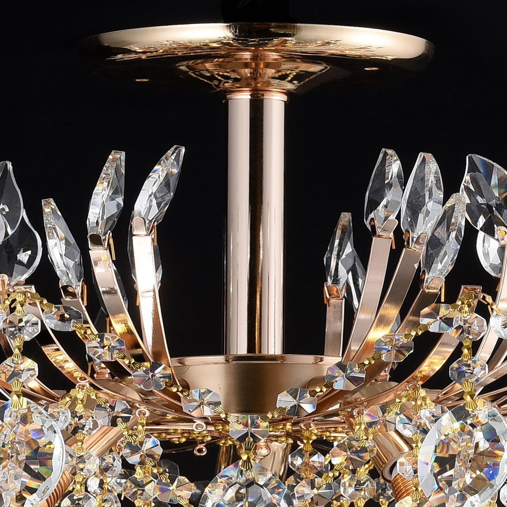 Candelabru Cristal CC9313/5FGD, 5x E14, Diametru 49cm, Auriu ModernLight Concept