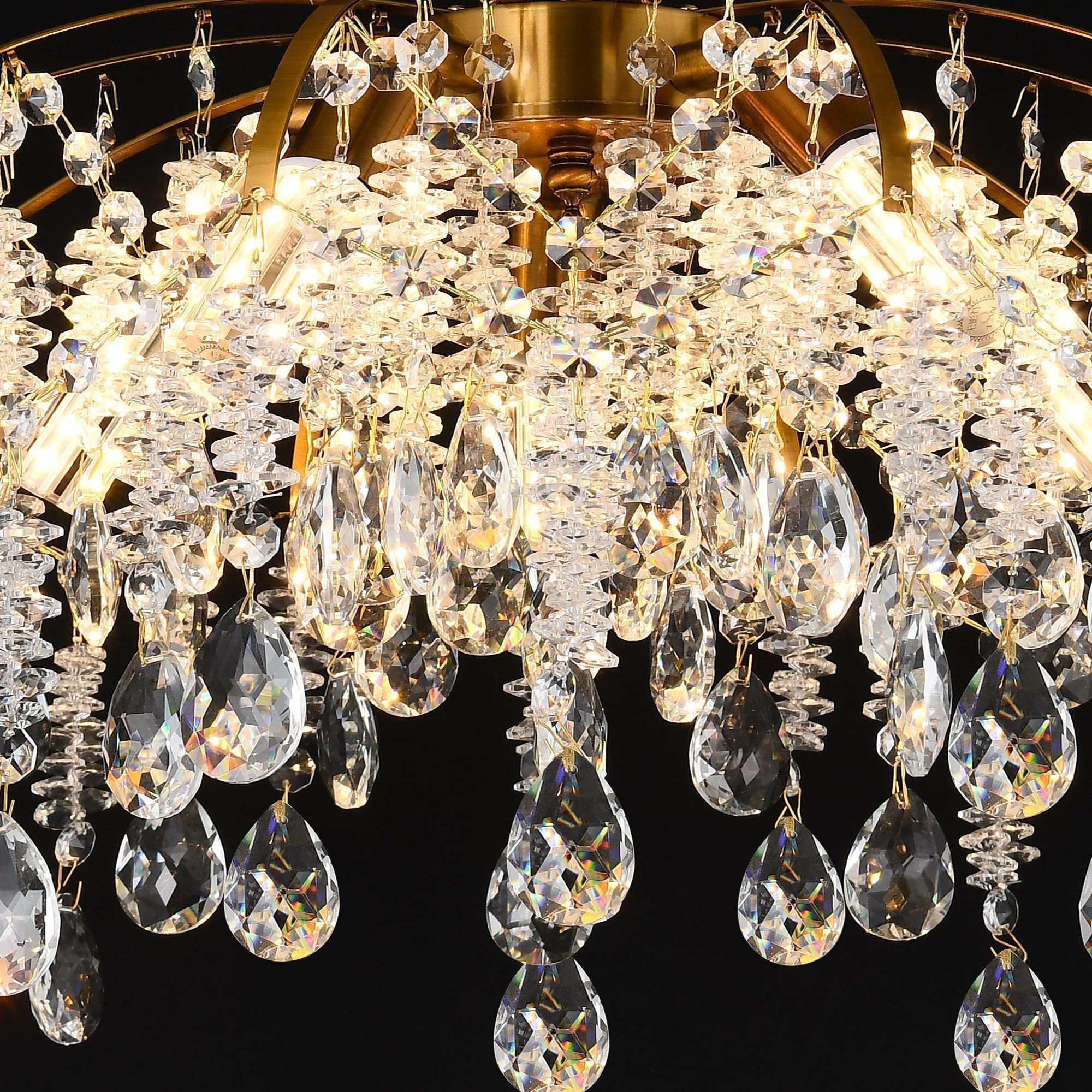 Candelabru Cristal CC9321/5FGD, 5x E14, Diametru 49cm, Auriu ModernLight Concept
