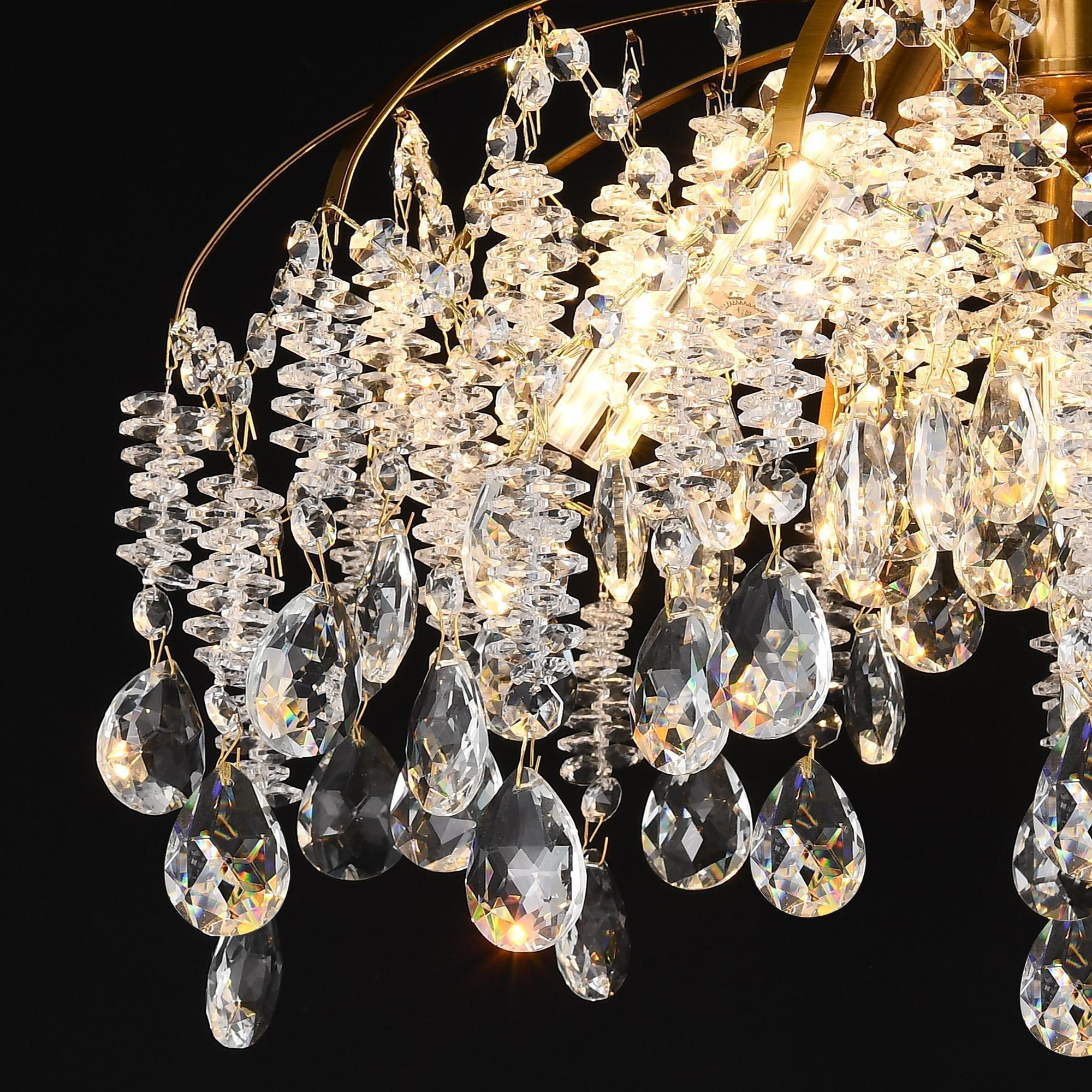 Candelabru Cristal CC9321/5FGD, 5x E14, Diametru 49cm, Auriu ModernLight Concept